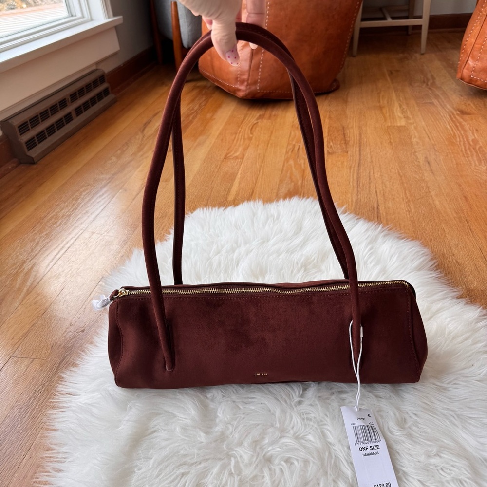 JW PEI Nova Baguette Shoulder Bag Brown Faux Suede NWT - Picture 5 of 14